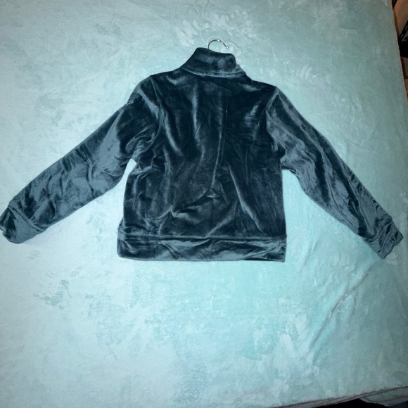DSG Girls Velour 1/2 Zip Pullover Sweatshirt Dark Green Size L 14 NWT - Picture 3 of 4